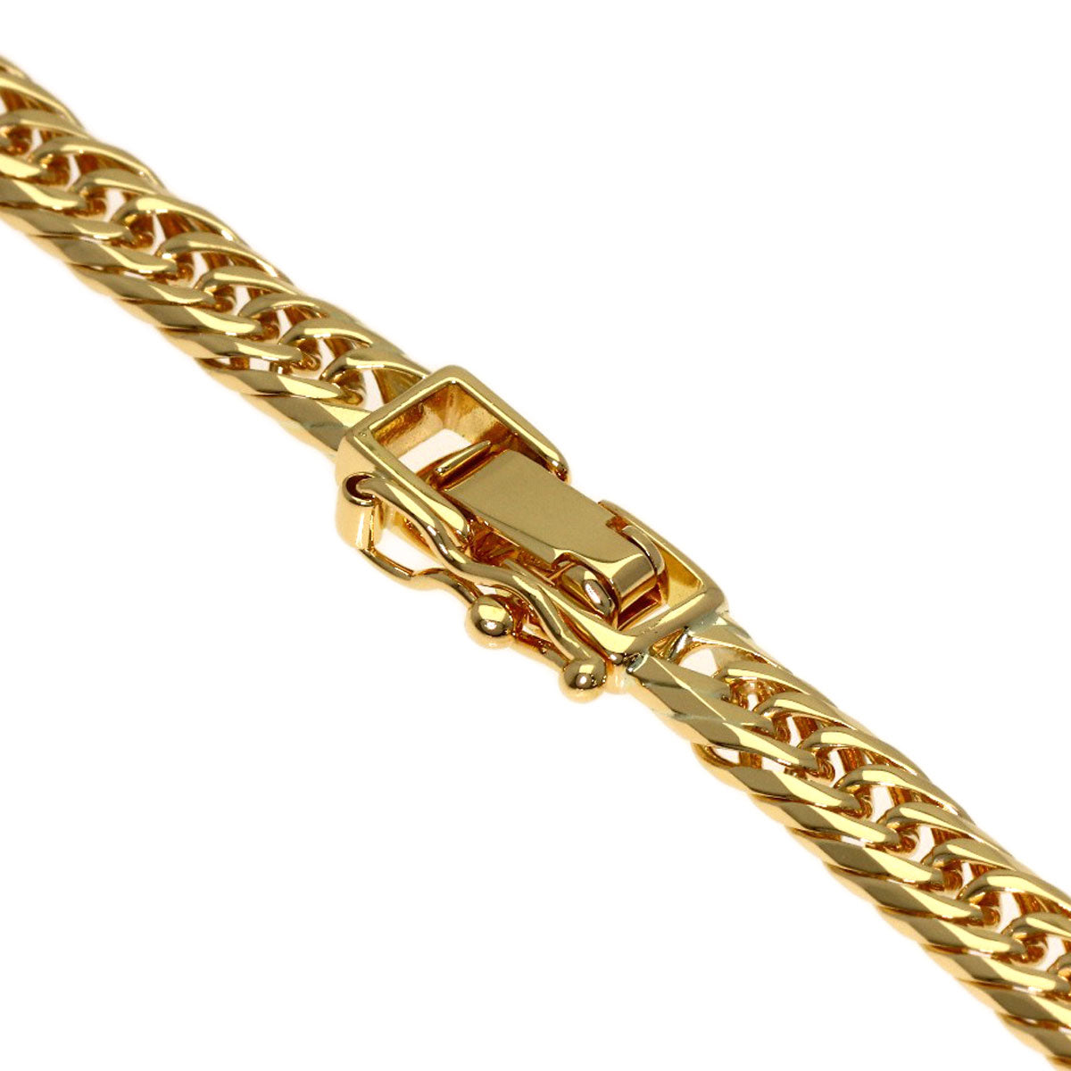 Curb chain, triple 8-sided. Necklace K18 Yellow Gold 19.8g　Ladies
