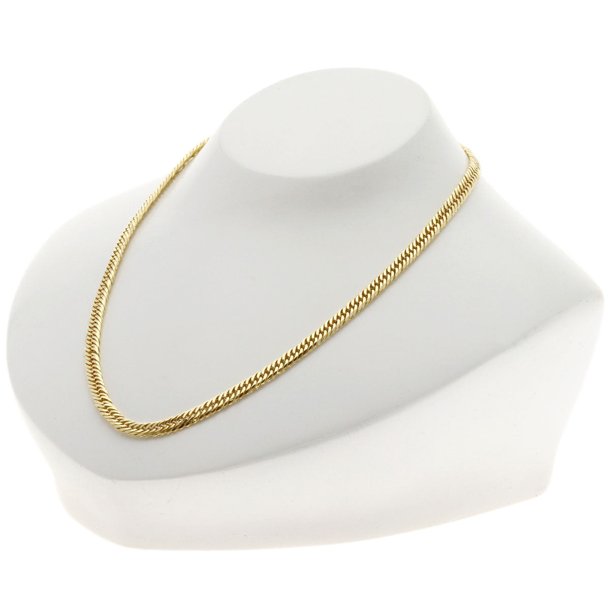 Curb chain, triple 8-sided. Necklace K18 Yellow Gold 19.8g　Ladies