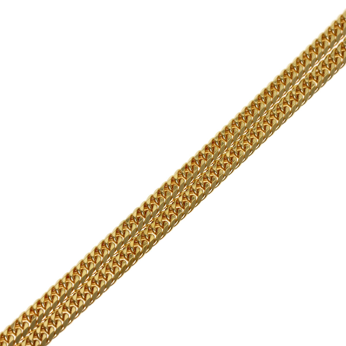 Curb chain Kihei W6 side Necklace K18 Yellow Gold 10.2g　Ladies