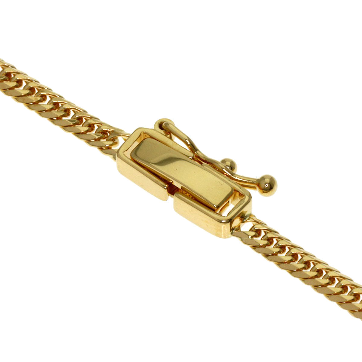 Curb chain Kihei W6 side Necklace K18 Yellow Gold 10.2g　Ladies