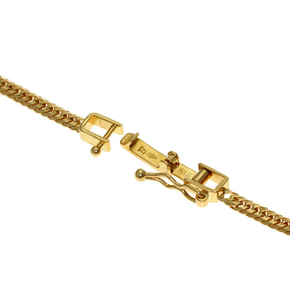Curb chain Kihei W6 side Necklace K18 Yellow Gold 10.2g　Ladies