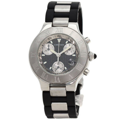 CARTIER 21 CHRONOSCAPH Watches W10125U2 Stainless Steel/Rubber mens