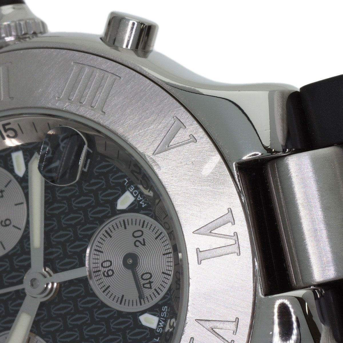 CARTIER 21 CHRONOSCAPH Watches W10125U2 Stainless Steel/Rubber mens