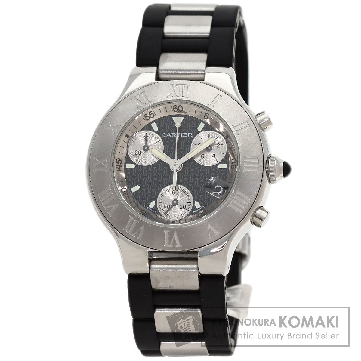 CARTIER 21 CHRONOSCAPH Watches W10125U2 Stainless Steel/Rubber mens