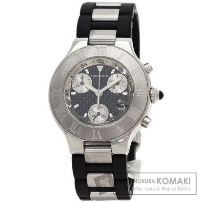 CARTIER 21 CHRONOSCAPH Watches W10125U2 Stainless Steel/Rubber mens