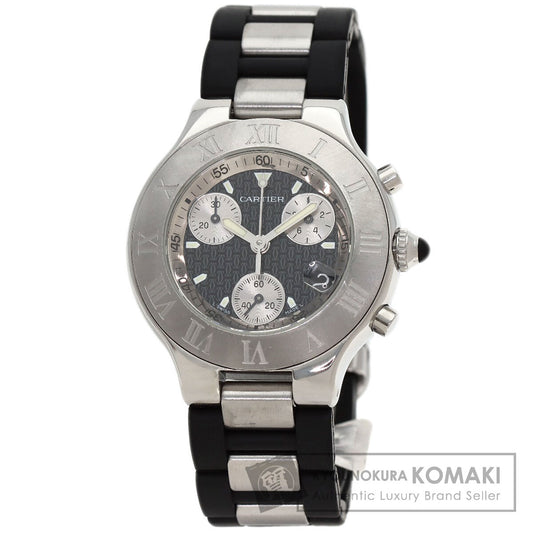 CARTIER 21 CHRONOSCAPH Watches W10125U2 Stainless Steel/Rubber mens