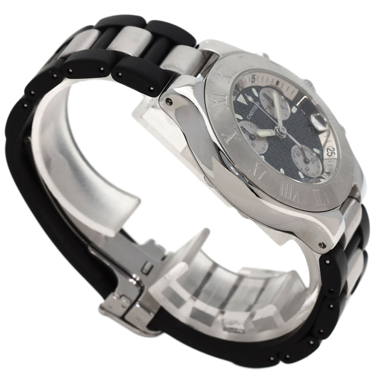 CARTIER 21 CHRONOSCAPH Watches W10125U2 Stainless Steel/Rubber mens