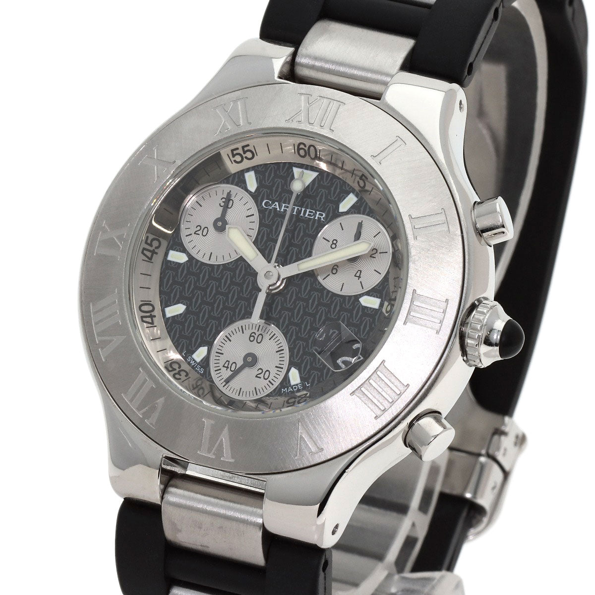 CARTIER 21 CHRONOSCAPH Watches W10125U2 Stainless Steel/Rubber mens