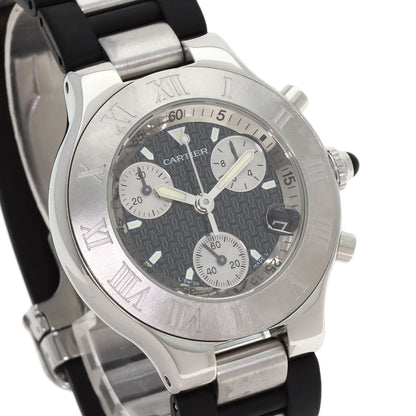 CARTIER 21 CHRONOSCAPH Watches W10125U2 Stainless Steel/Rubber mens