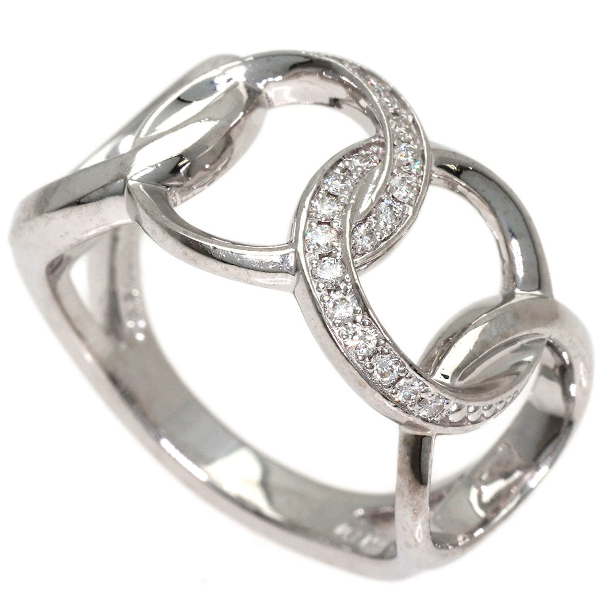 MIKIMOTO Circle Diamond Ring K18 White Gold Ladies [Used]