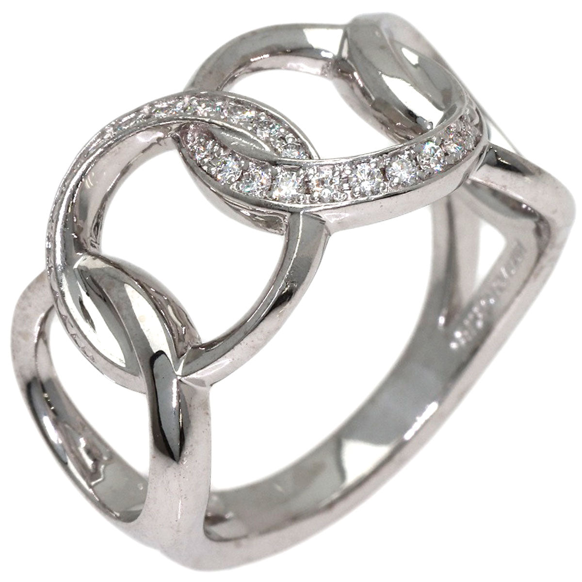 MIKIMOTO Circle Diamond Ring K18 White Gold Ladies [Used]