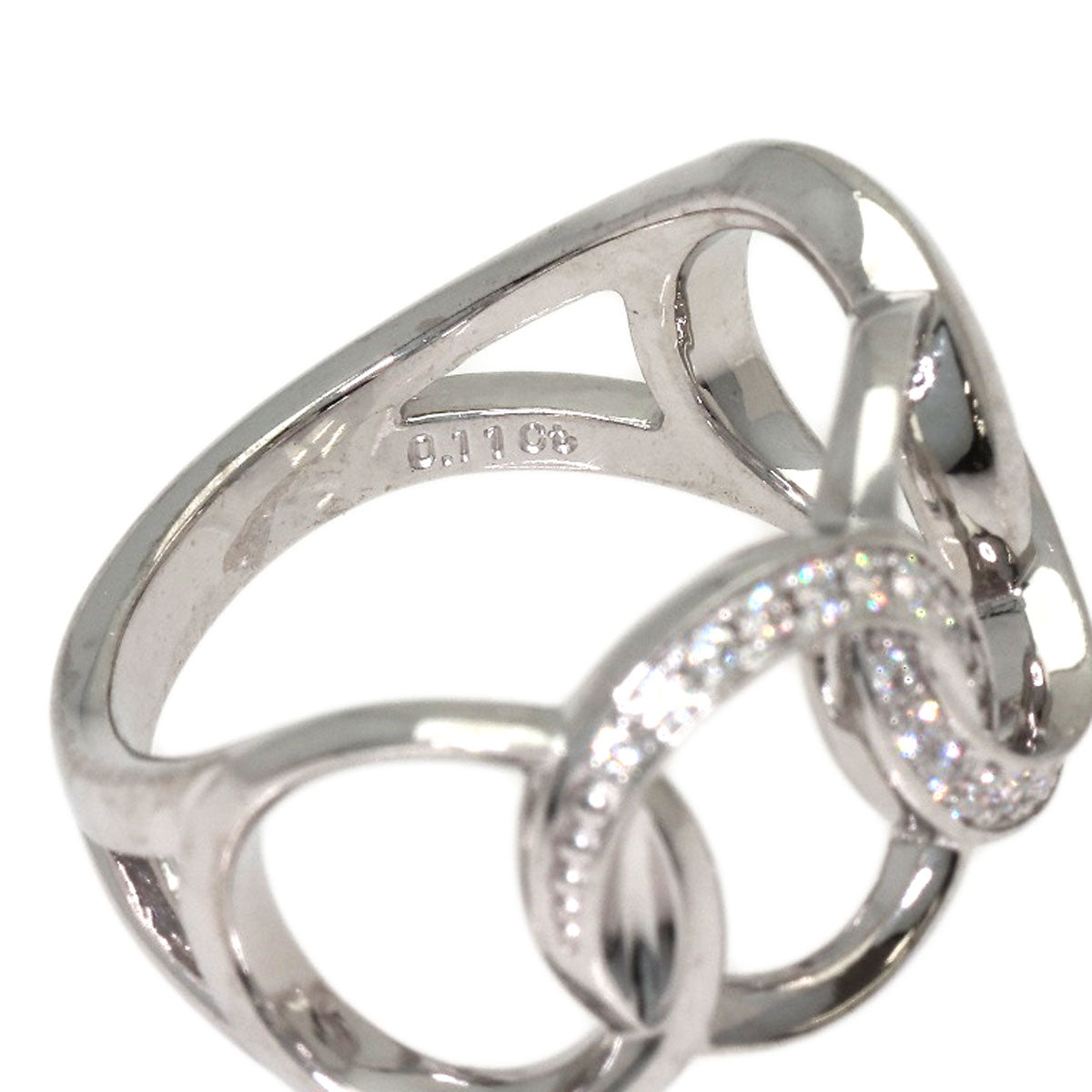 MIKIMOTO Circle Diamond Ring K18 White Gold Ladies [Used]