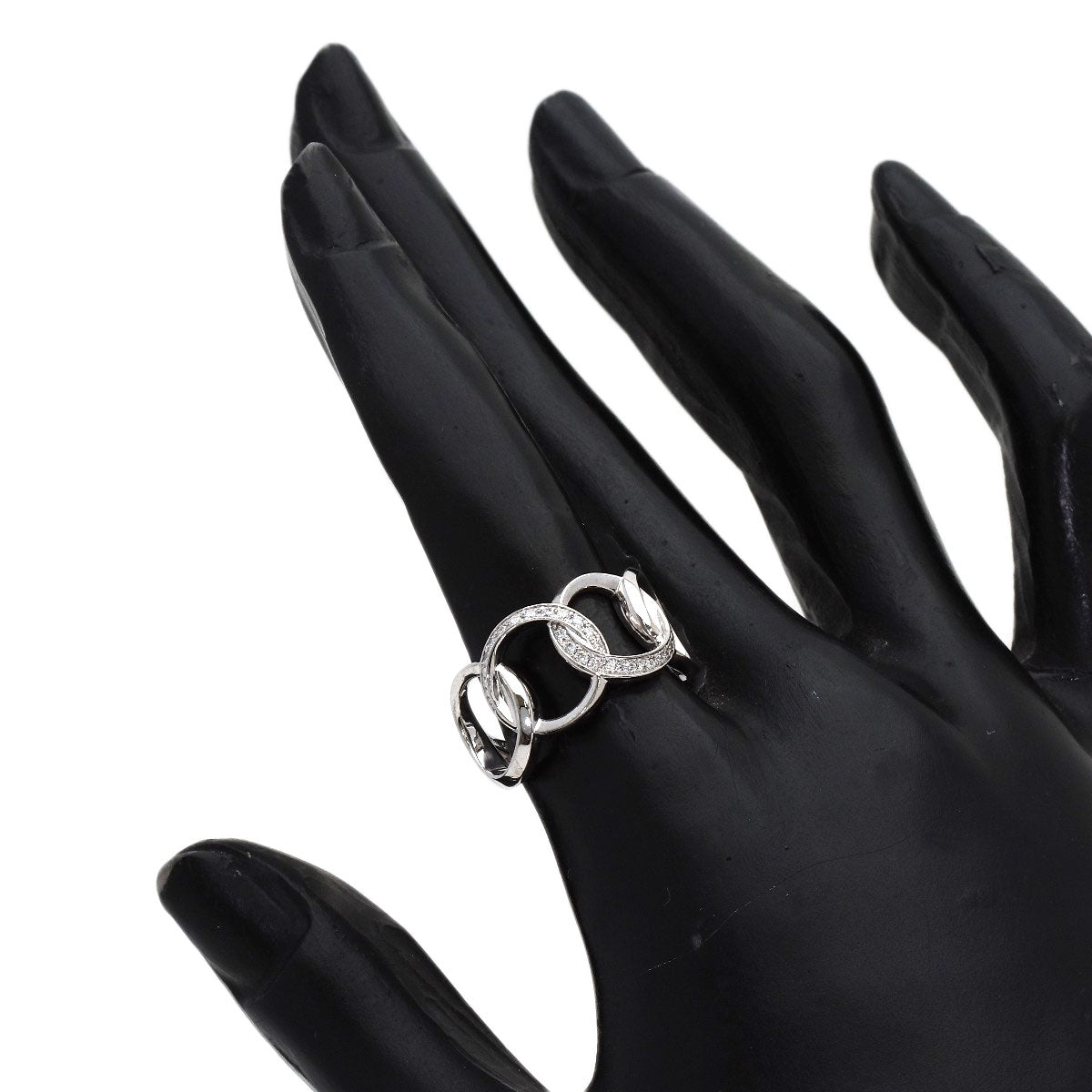 MIKIMOTO Circle Diamond Ring K18 White Gold Ladies [Used]