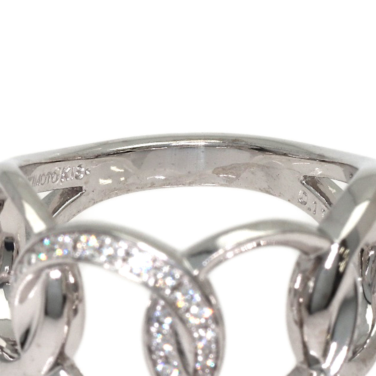 MIKIMOTO Circle Diamond Ring K18 White Gold Ladies [Used]