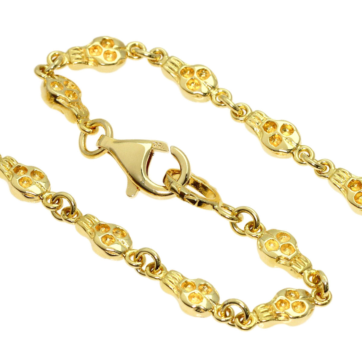 0.62ct Skull motif diamond Necklace K18 Yellow Gold 24g　Ladies