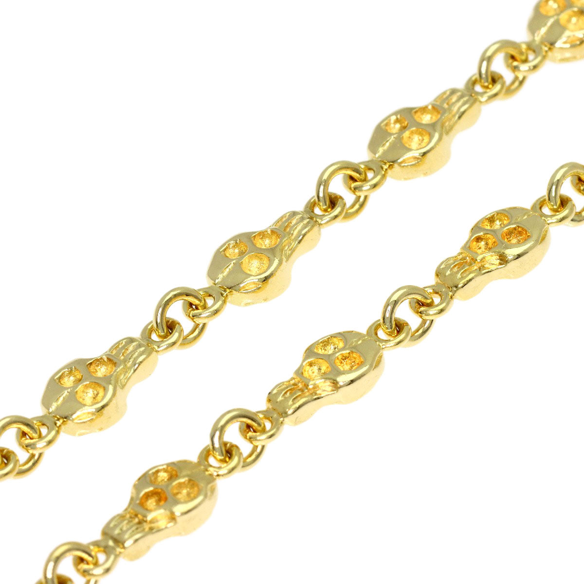 0.62ct Skull motif diamond Necklace K18 Yellow Gold 24g　Ladies