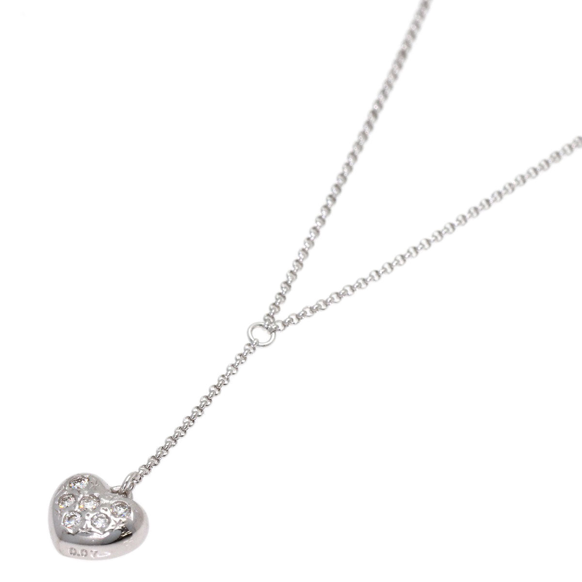 TASAKI Heart Diamond Necklace K18 White Gold Ladies [Used]