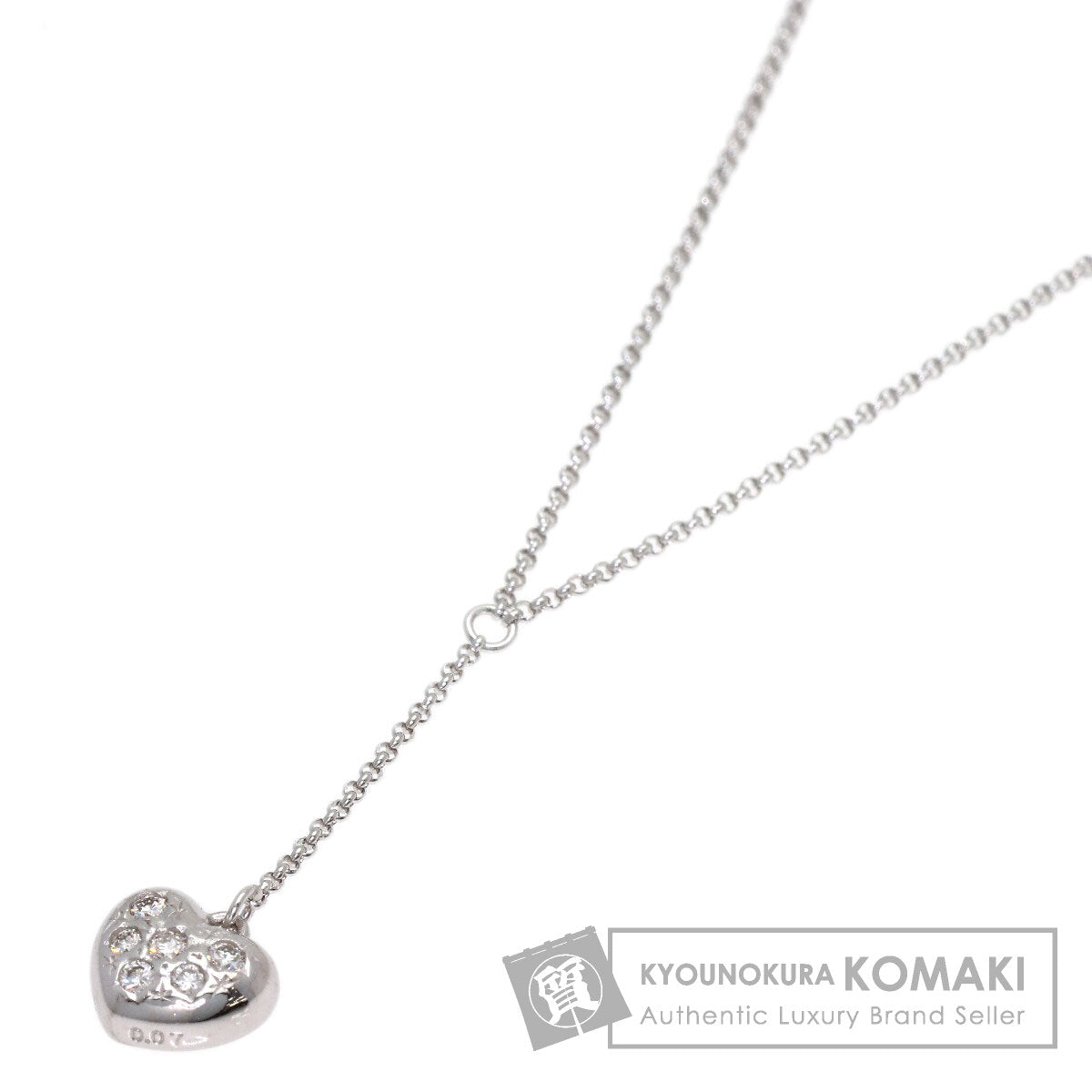 TASAKI Heart Diamond Necklace K18 White Gold Ladies [Used]