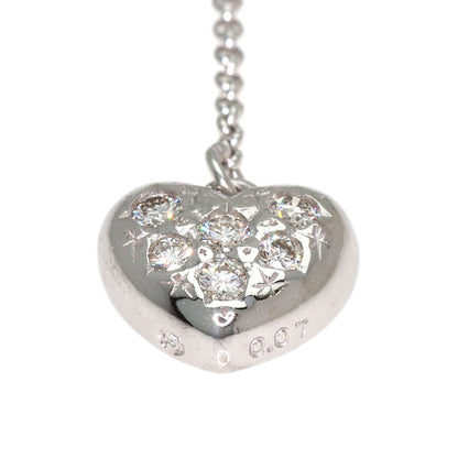 TASAKI Heart Diamond Necklace K18 White Gold Ladies [Used]