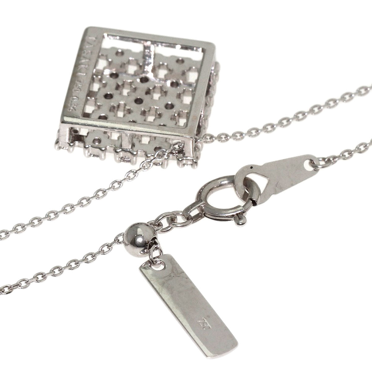 TASAKI Square Diamond Necklace K18 White Gold Ladies [Used]