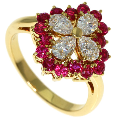 MIKIMOTO Diamond Ruby Ring K18 Yellow Gold Ladies [Used]