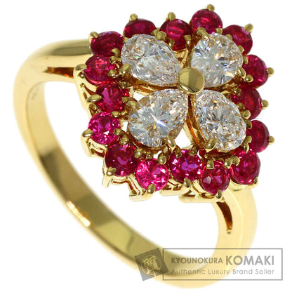 MIKIMOTO Diamond Ruby Ring K18 Yellow Gold Ladies [Used]