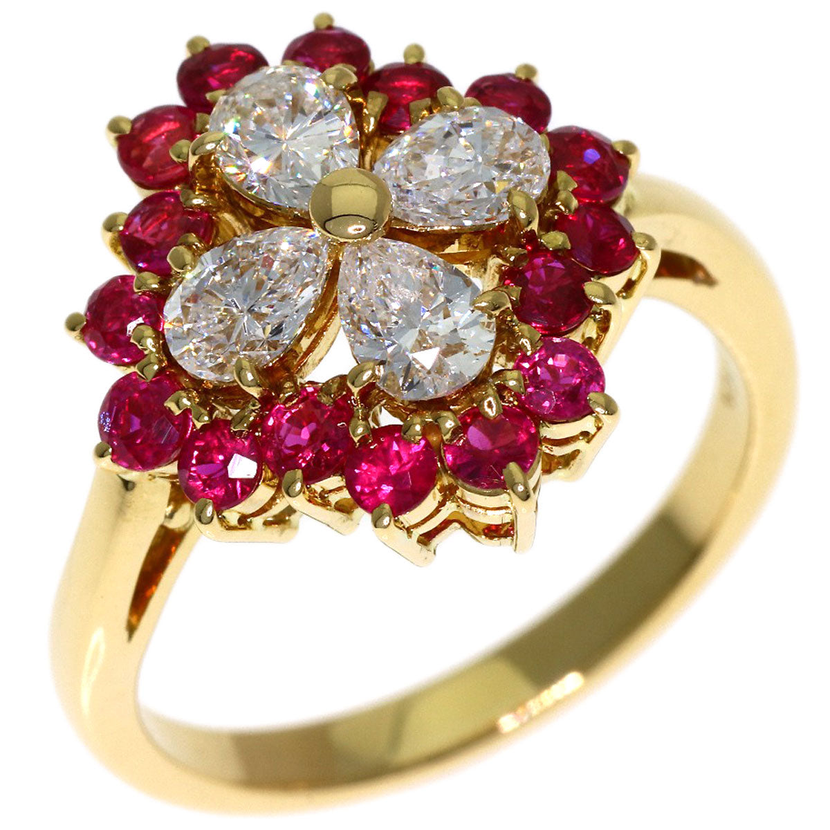 MIKIMOTO Diamond Ruby Ring K18 Yellow Gold Ladies [Used]