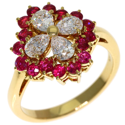 MIKIMOTO Diamond Ruby Ring K18 Yellow Gold Ladies [Used]