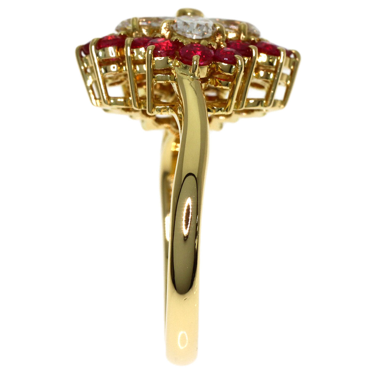 MIKIMOTO Diamond Ruby Ring K18 Yellow Gold Ladies [Used]