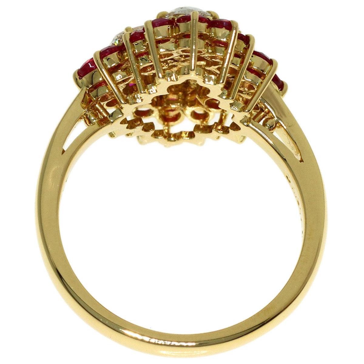 MIKIMOTO Diamond Ruby Ring K18 Yellow Gold Ladies [Used]