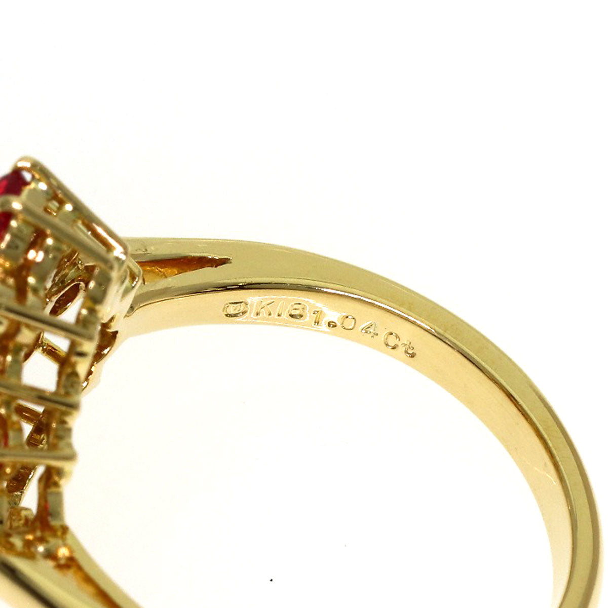 MIKIMOTO Diamond Ruby Ring K18 Yellow Gold Ladies [Used]