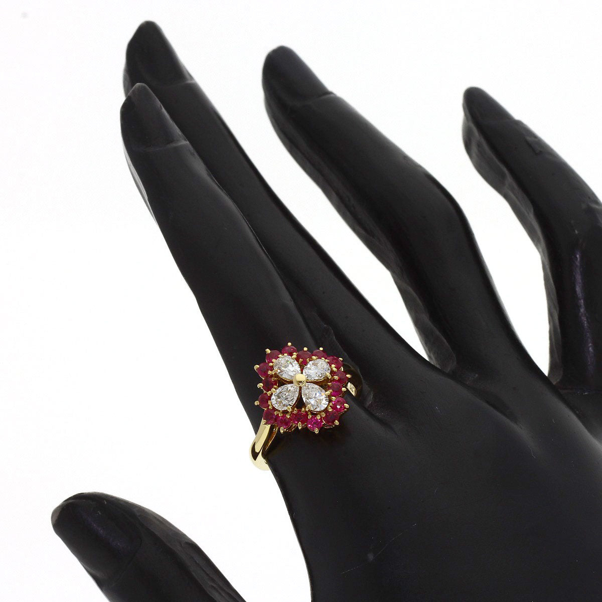 MIKIMOTO Diamond Ruby Ring K18 Yellow Gold Ladies [Used]