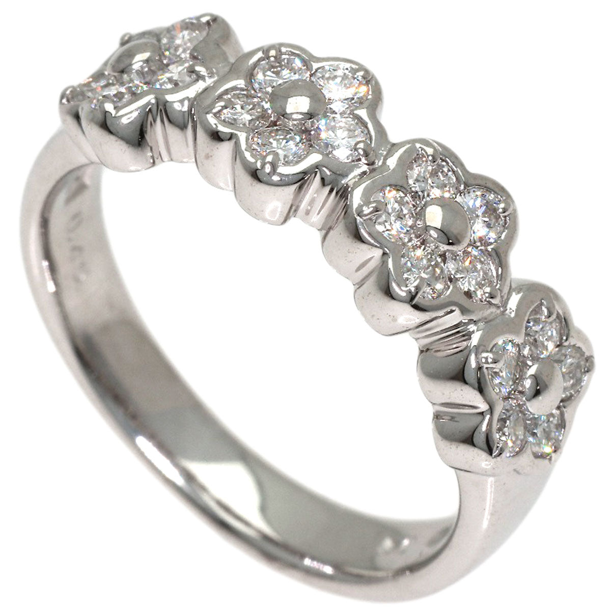 Ponte Vecchio Flower Diamond Ring K18 White Gold Ladies [Used]