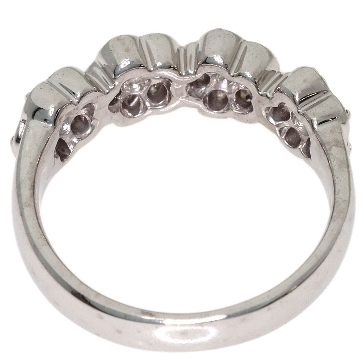 Ponte Vecchio Flower Diamond Ring K18 White Gold Ladies [Used]