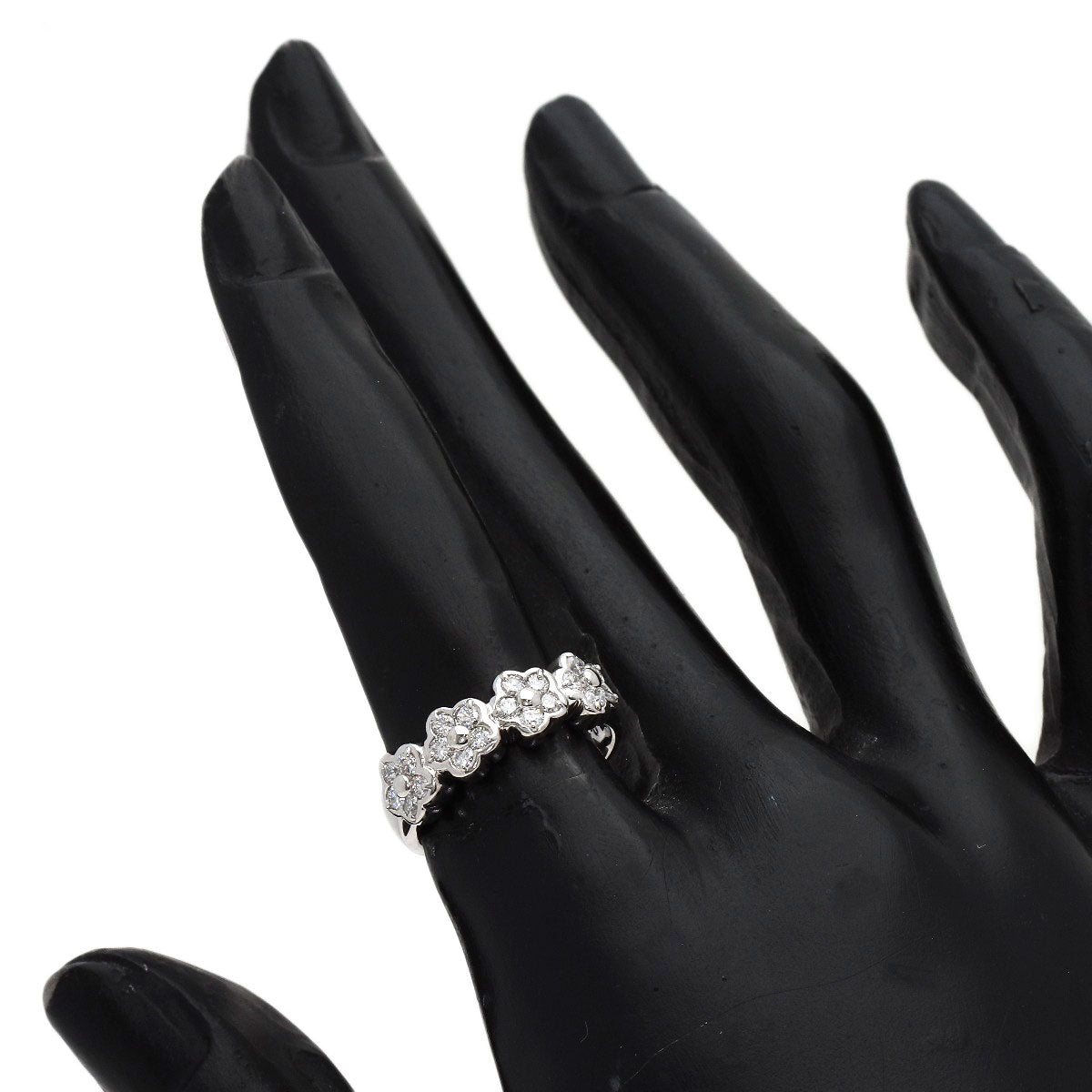 Ponte Vecchio Flower Diamond Ring K18 White Gold Ladies [Used]