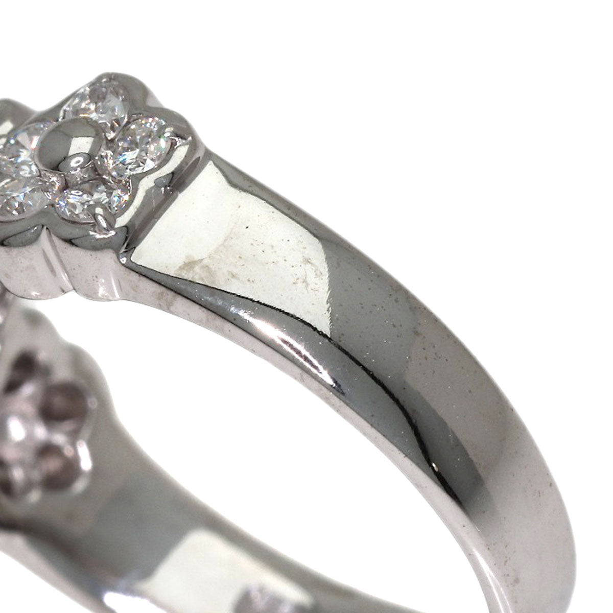 Ponte Vecchio Flower Diamond Ring K18 White Gold Ladies [Used]