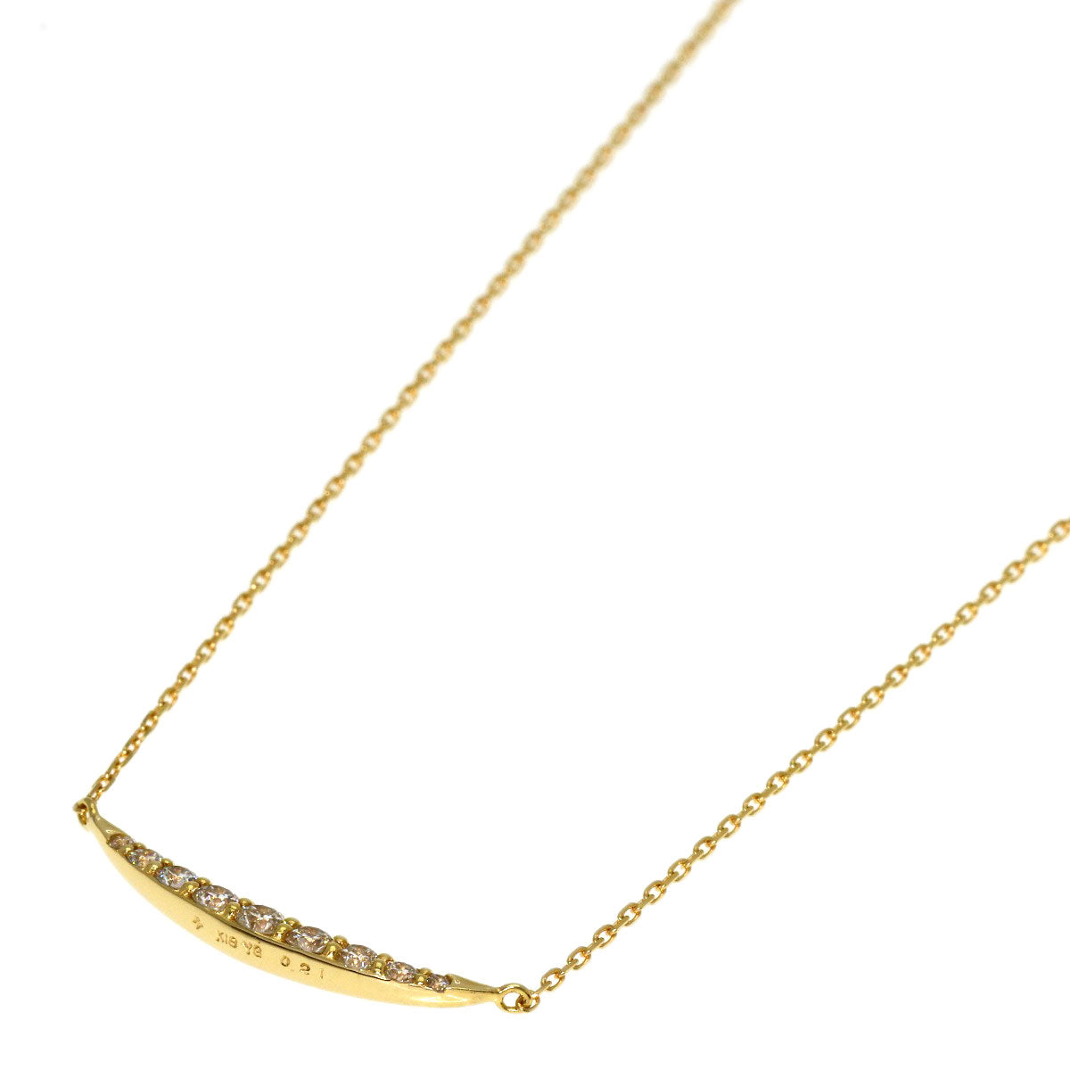 Ponte Vecchio Diamond Necklace K18 Yellow Gold Ladies [Used]