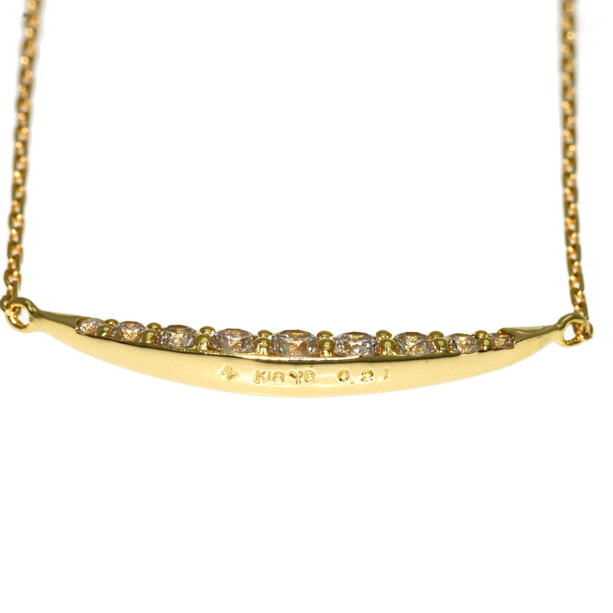 Ponte Vecchio Diamond Necklace K18 Yellow Gold Ladies [Used]