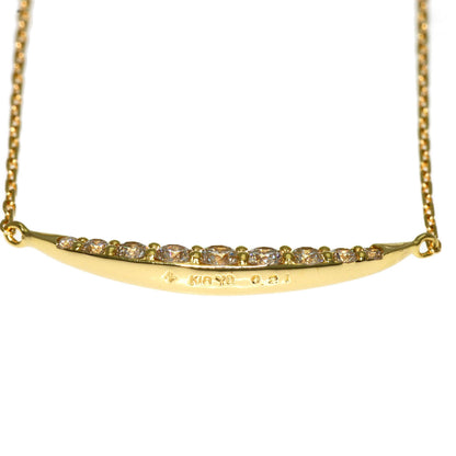 Ponte Vecchio Diamond Necklace K18 Yellow Gold Ladies [Used]