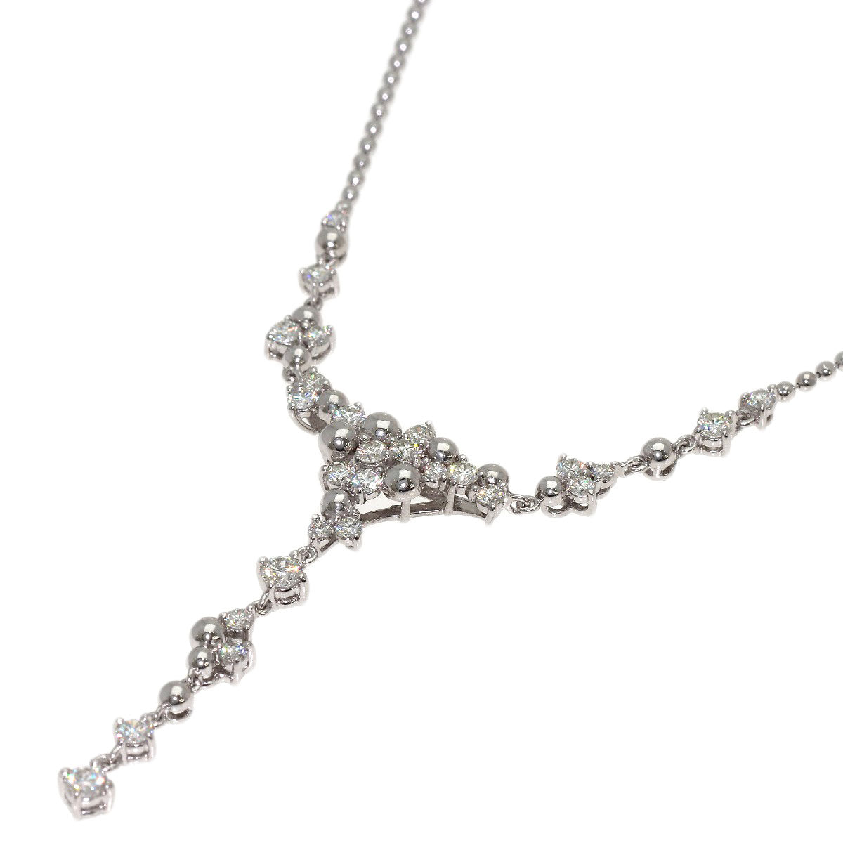 POLA Diamond Necklace K18 White Gold Ladies [Used]