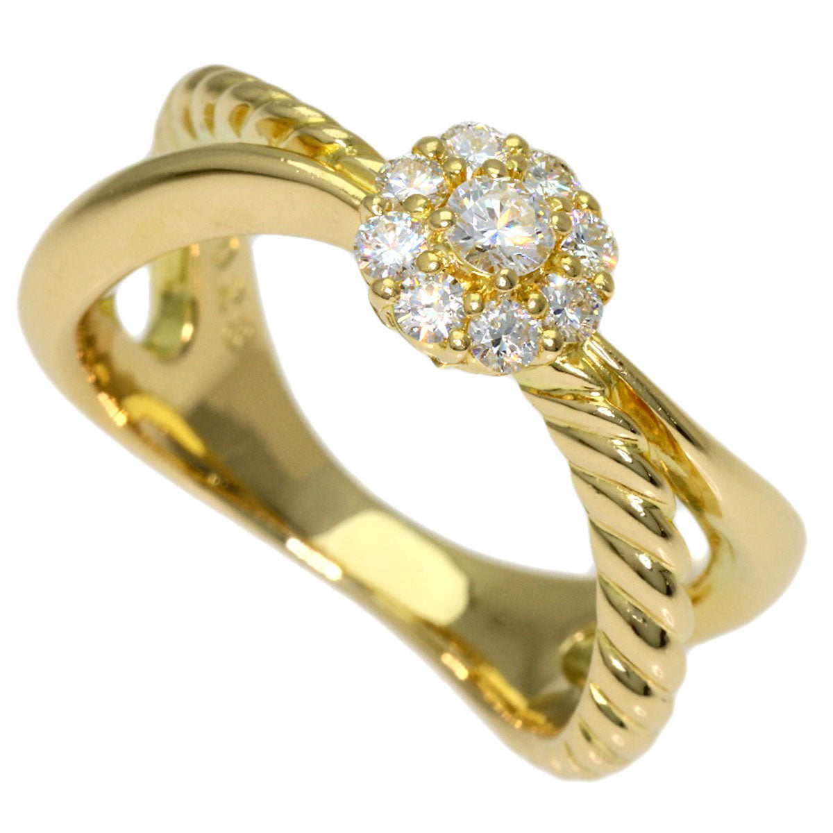 star sand Diamond Ring K18 Yellow Gold Ladies [Used]