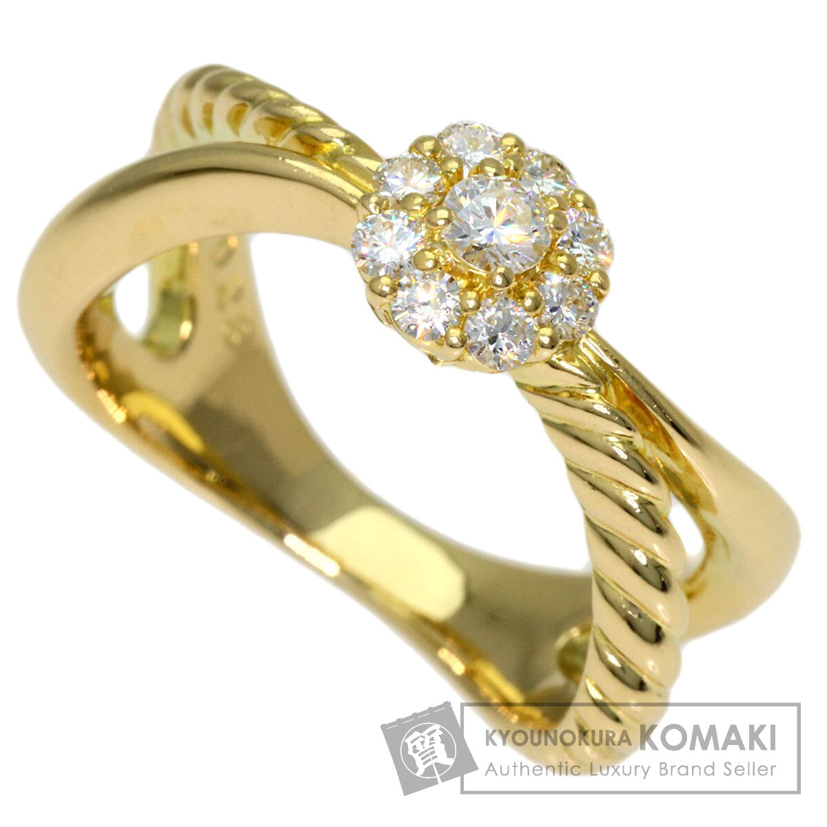 star sand Diamond Ring K18 Yellow Gold Ladies [Used]