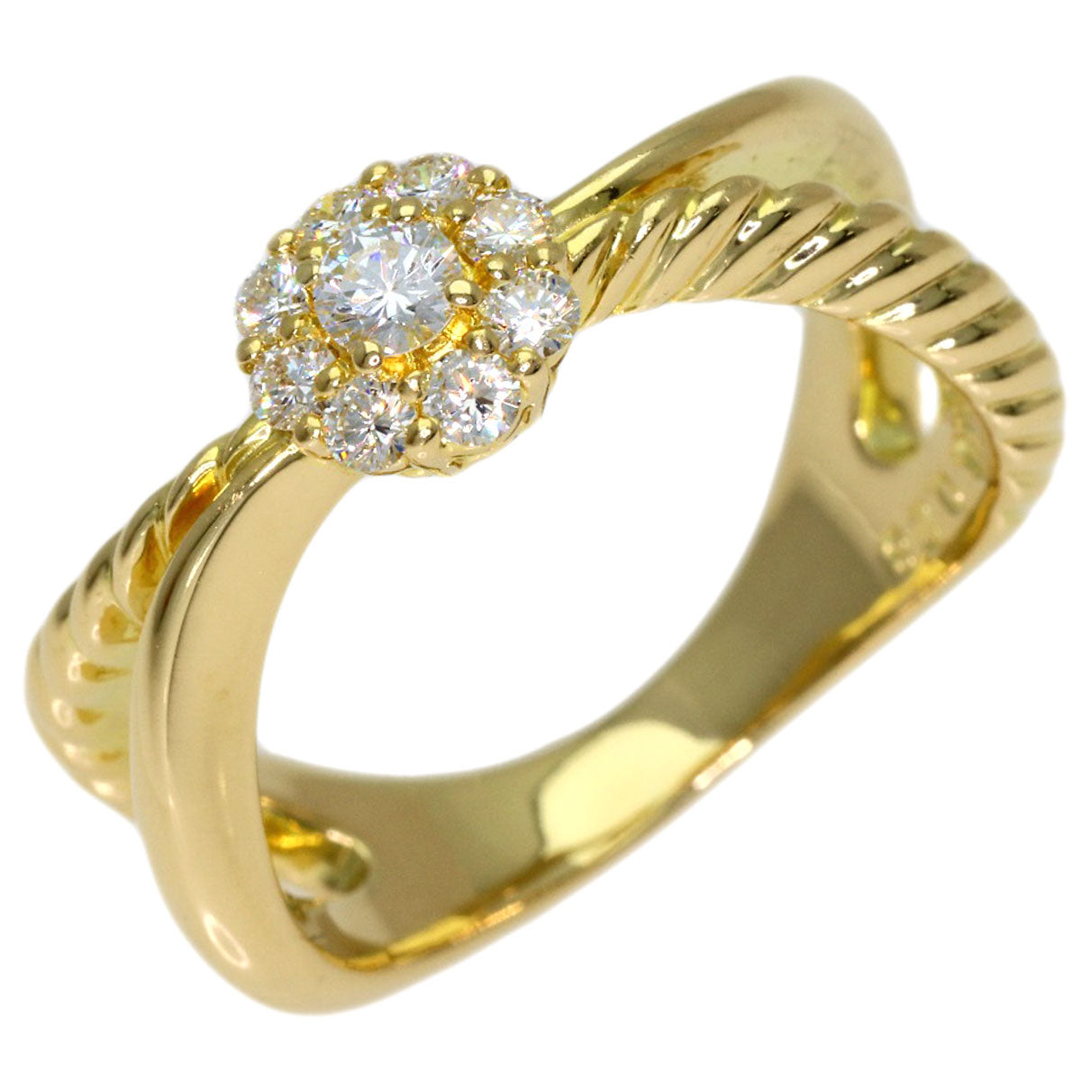 star sand Diamond Ring K18 Yellow Gold Ladies [Used]