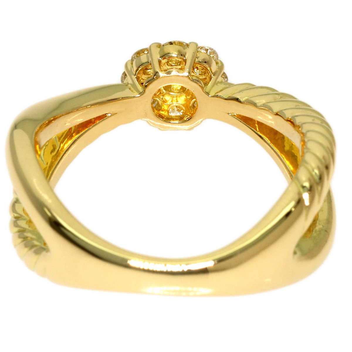 star sand Diamond Ring K18 Yellow Gold Ladies [Used]