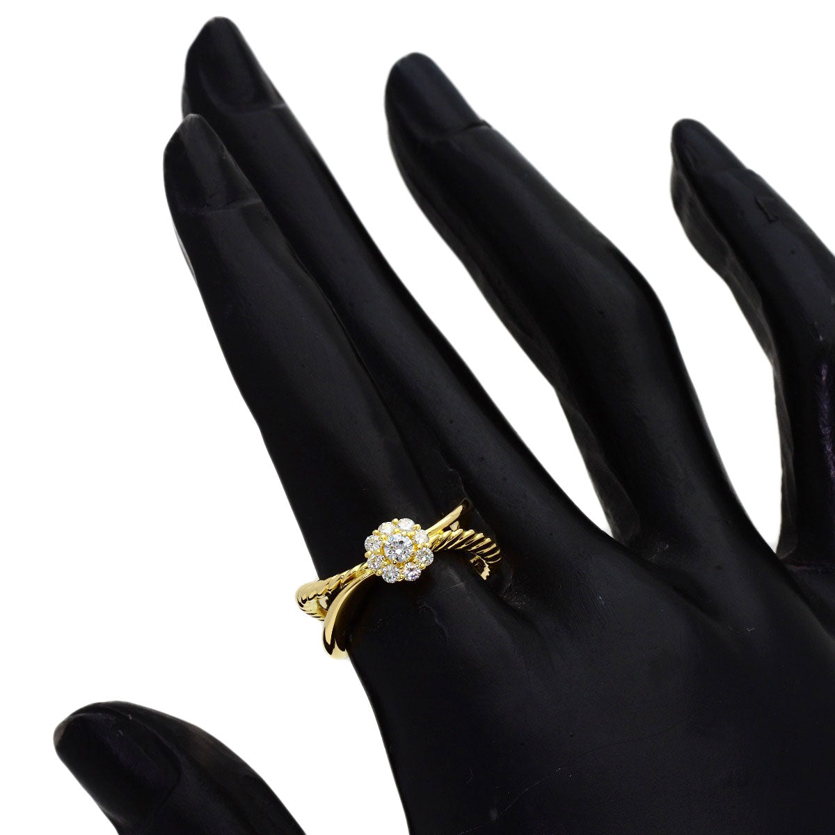 star sand Diamond Ring K18 Yellow Gold Ladies [Used]