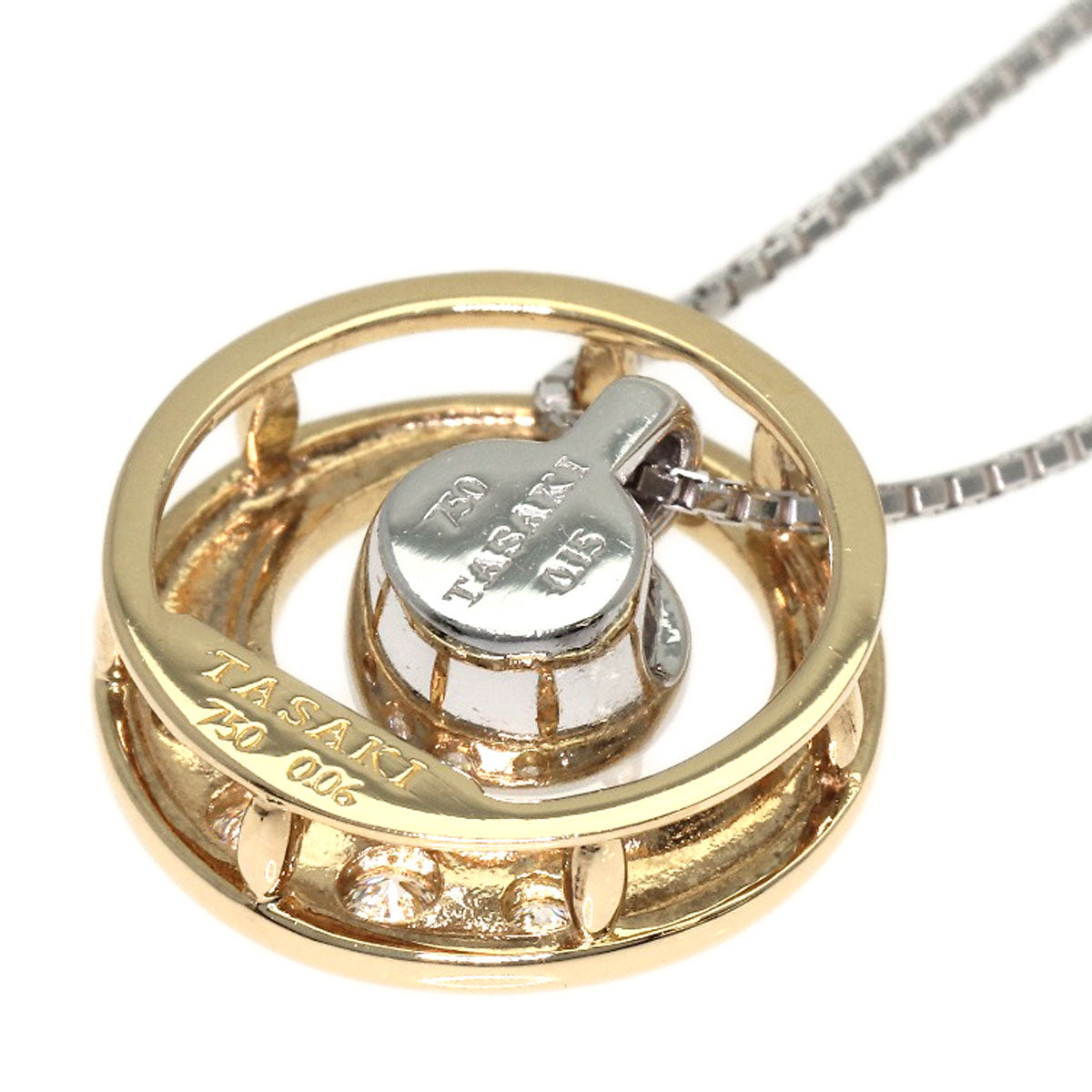 TASAKI Diamond 2WAY Necklace K18 Yellow Gold K18 White GoldLadies [Used]