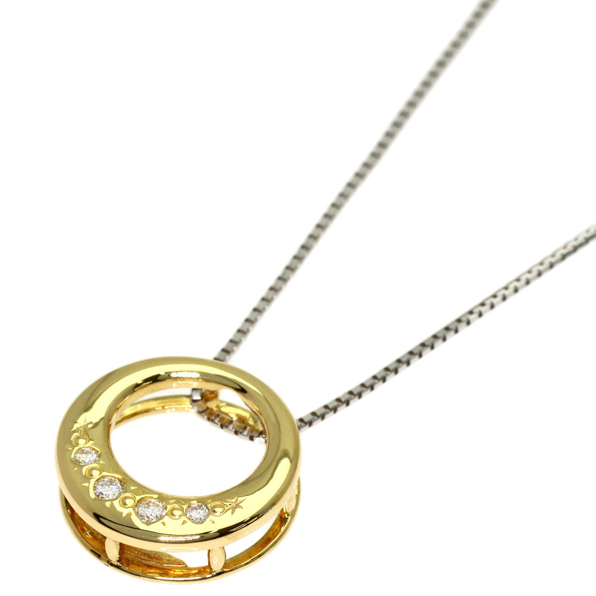 TASAKI Diamond 2WAY Necklace K18 Yellow Gold K18 White GoldLadies [Used]