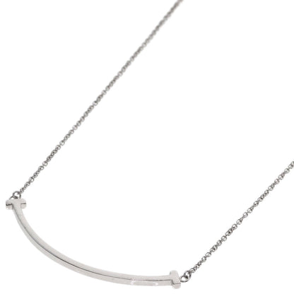 TIFFANY&Co. T smile small Necklace K18 White Gold Ladies [Used]