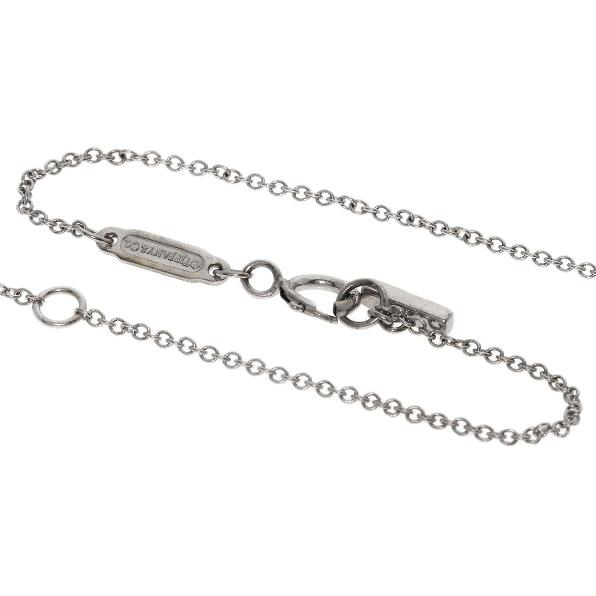 TIFFANY&Co. T smile small Necklace K18 White Gold Ladies [Used]