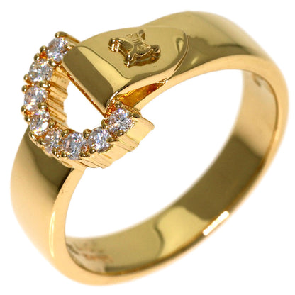 CELINE Belt motif Diamond Ring K18 Yellow Gold Ladies [Used]